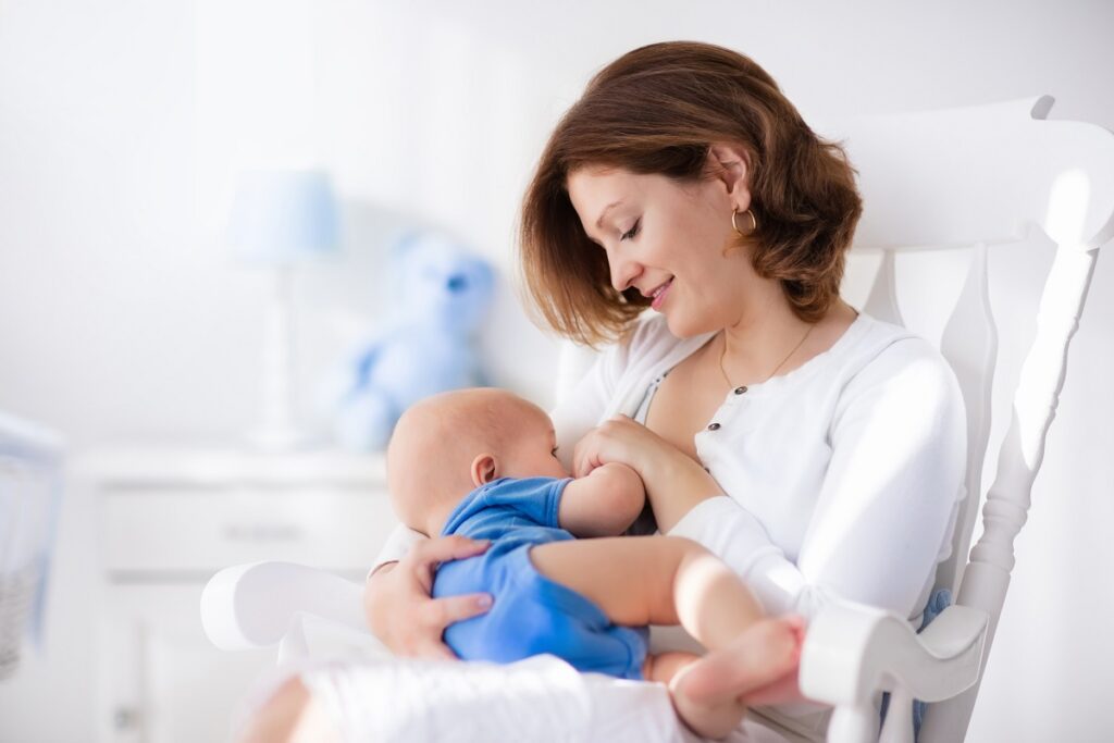 mother nursing baby