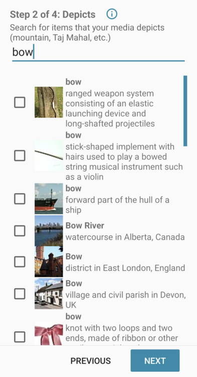 Mobile-friendly metadata selection